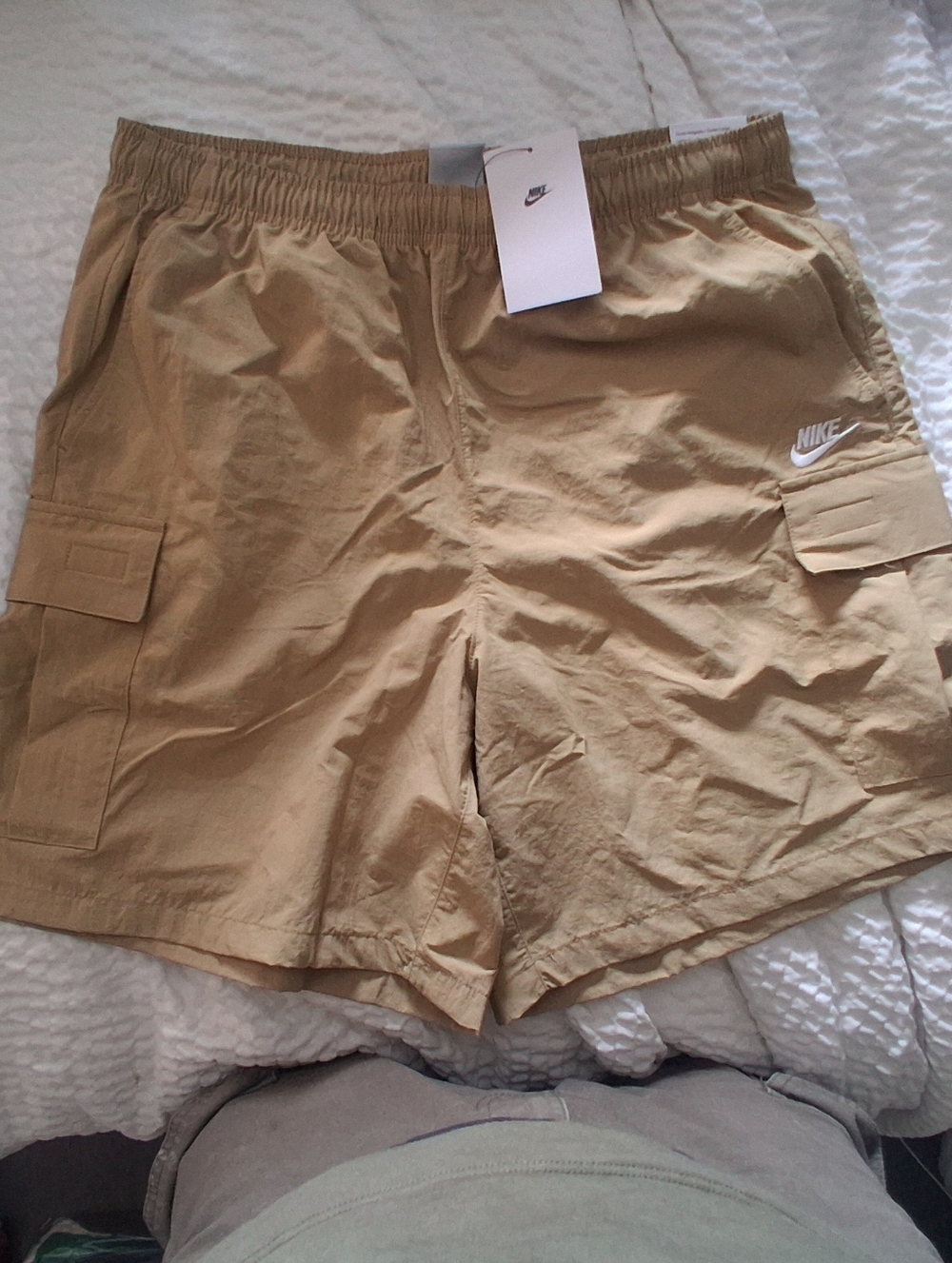 Nike Beige Cargo Shorts with Side Pockets